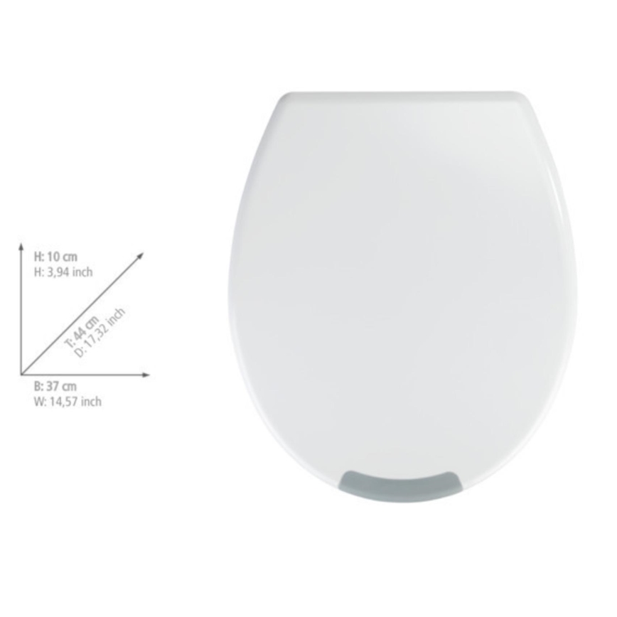 WENKO 25005100-WC-Sitz SECURA 37x44 cm weiß/grau