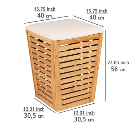 WENKO 25143100 - Wäschekorb BAMBUSA 40x56 cm braun