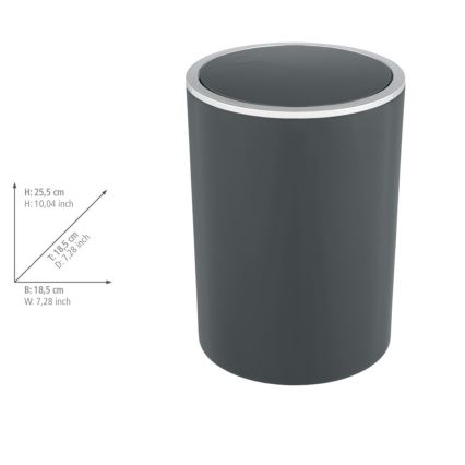 WENKO 25146100 - Korb INCA 18,5x25,5 cm Anthrazit/glänzender Chrom