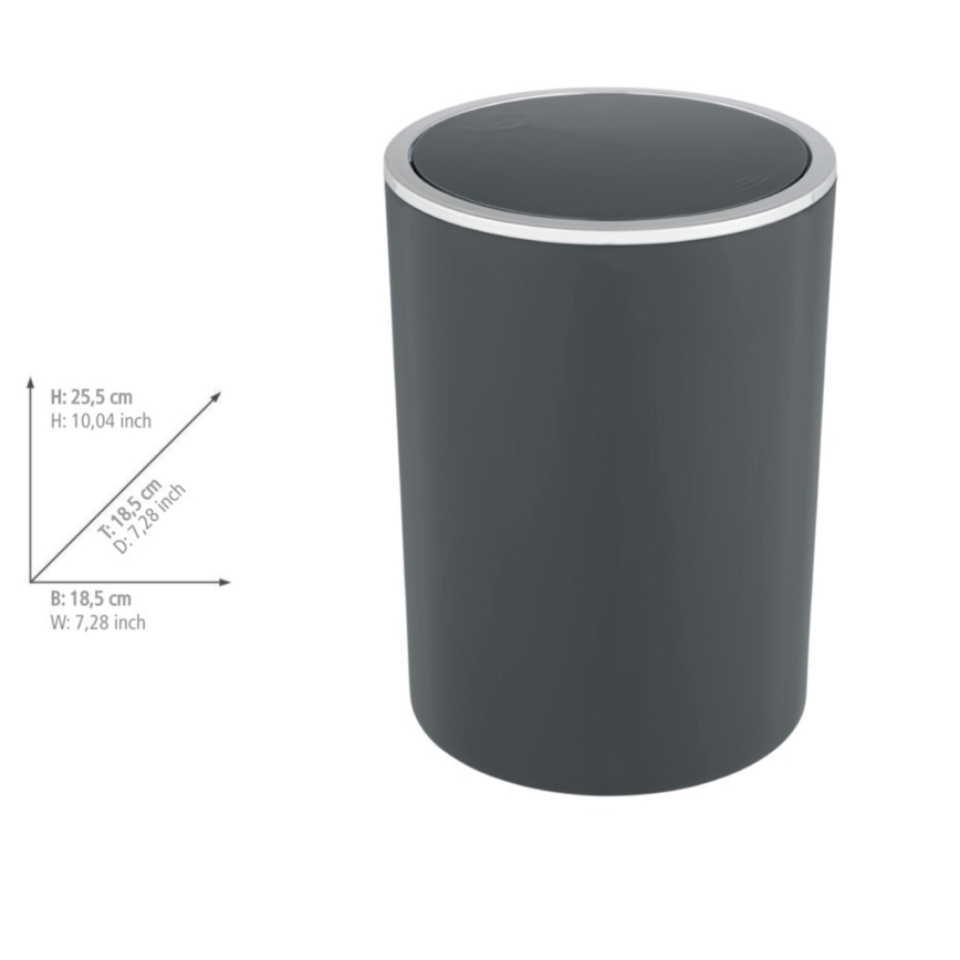 WENKO 25146100 - Korb INCA 18,5x25,5 cm Anthrazit/glänzender Chrom