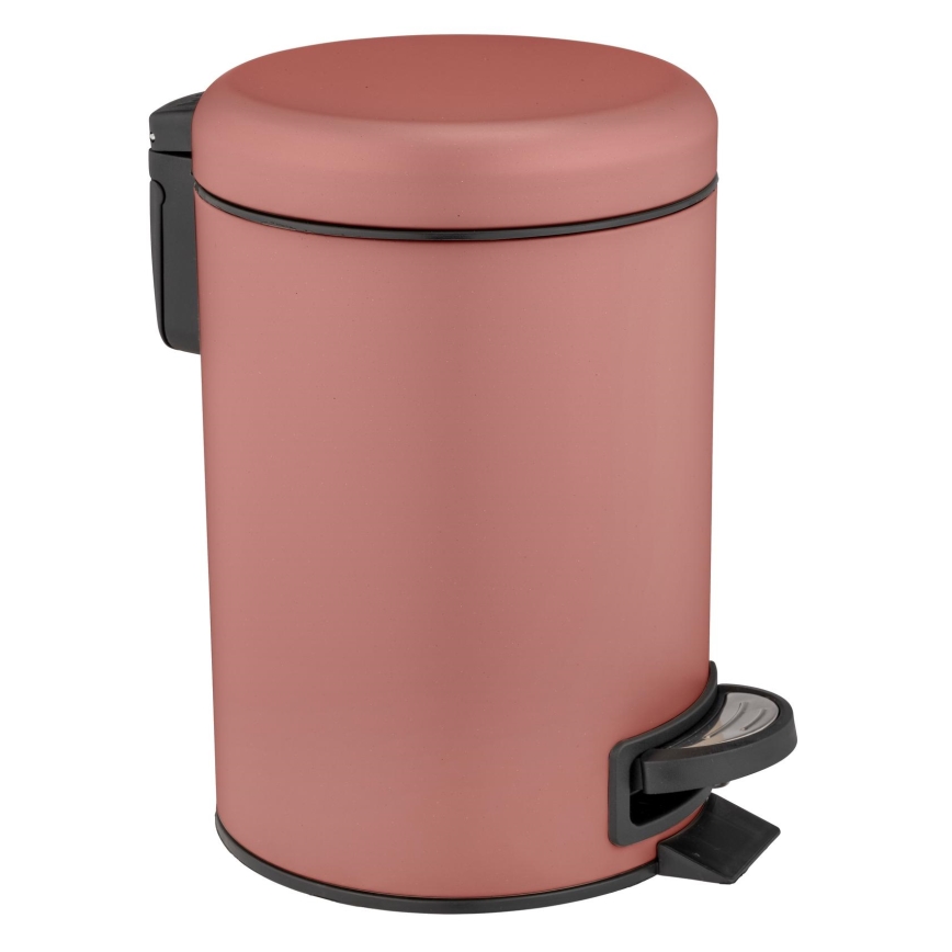 WENKO 25155100 - Mülleimer LEMAN 17x25 cm rosa/schwarz