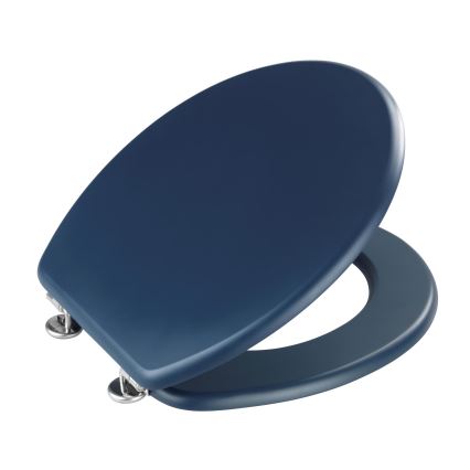 WENKO 25172100-WC-Sitz PRIMA 37x41 cm blau/silber