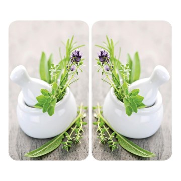 WENKO 2521420100 - Kochfeldabdeckung 52x30 cm mehrfarbig/grau/transparent