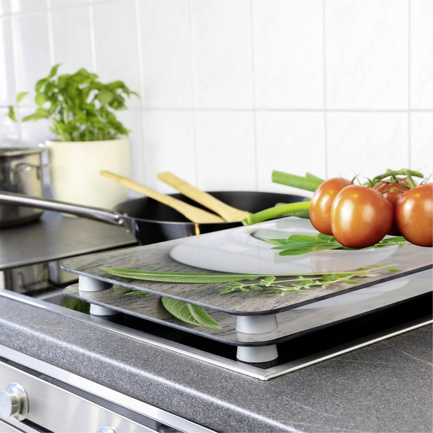 WENKO 2521420100 - Kochfeldabdeckung 52x30 cm mehrfarbig/grau/transparent