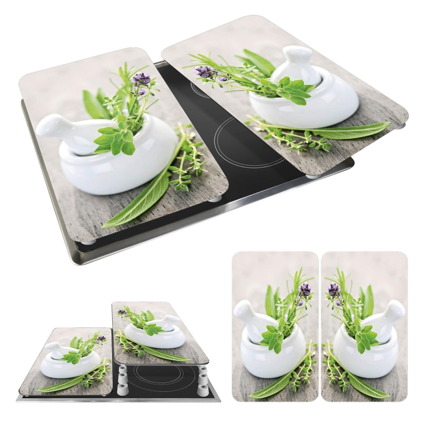 WENKO 2521420100 - Kochfeldabdeckung 52x30 cm mehrfarbig/grau/transparent