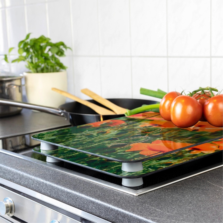 WENKO 2521434500-Abdeckplatte ABDECKPLATTE - BLUME/PFLANZE 30x52 cm mehrfarbig