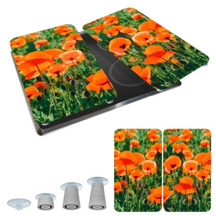 WENKO 2521434500-Abdeckplatte ABDECKPLATTE - BLUME/PFLANZE 30x52 cm mehrfarbig