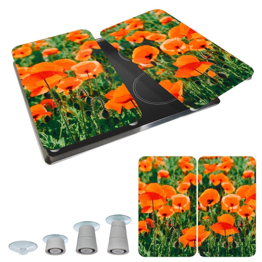 WENKO 2521434500-Abdeckplatte ABDECKPLATTE - BLUME/PFLANZE 30x52 cm mehrfarbig