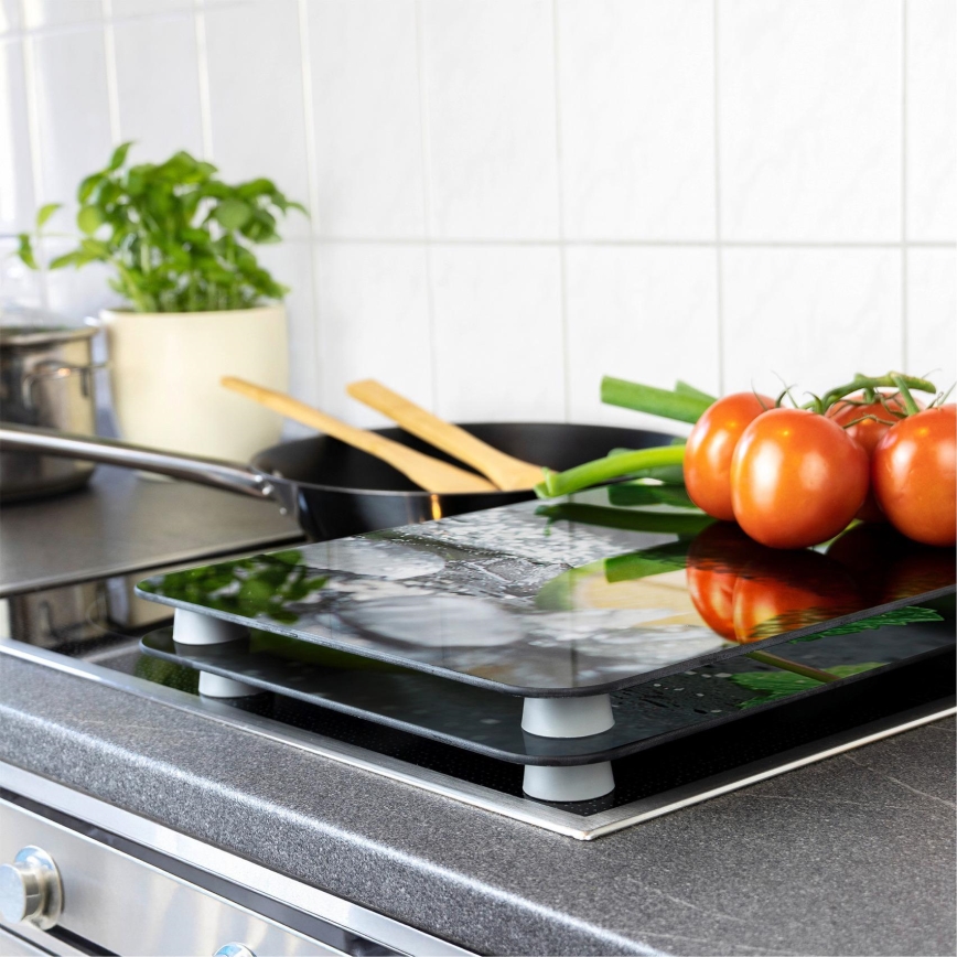 WENKO 2521482100 - Herdabdeckung 52x30 cm mehrfarbig/grau/transparent