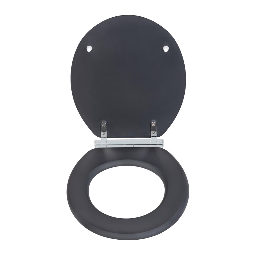 WENKO 25218100-WC-Sitz MORRA 35x42 cm Anthrazit/Silber
