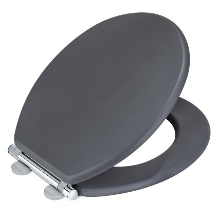 WENKO 25218100-WC-Sitz MORRA 35x42 cm Anthrazit/Silber