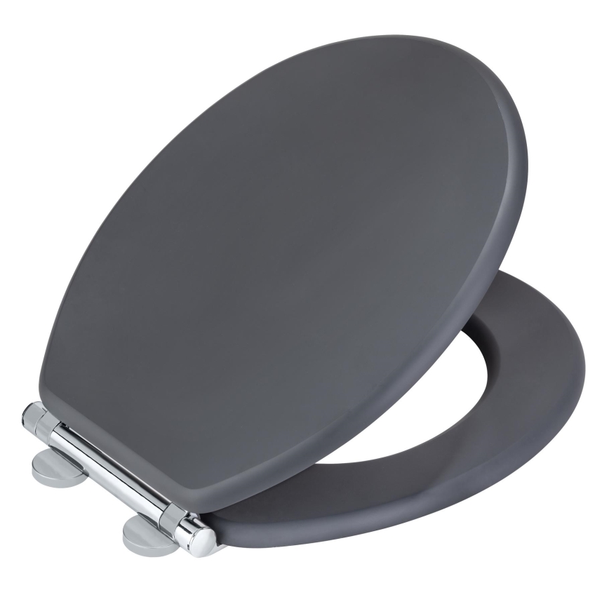 WENKO 25218100-WC-Sitz MORRA 35x42 cm Anthrazit/Silber
