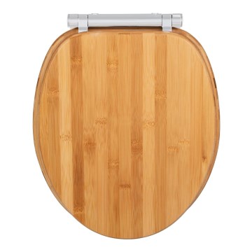 WENKO 25224100 - WC-Sitz BAMBOUSA 34,5x40,5 cm braun/silber