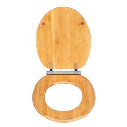 WENKO 25224100 - WC-Sitz BAMBOUSA 34,5x40,5 cm braun/silber