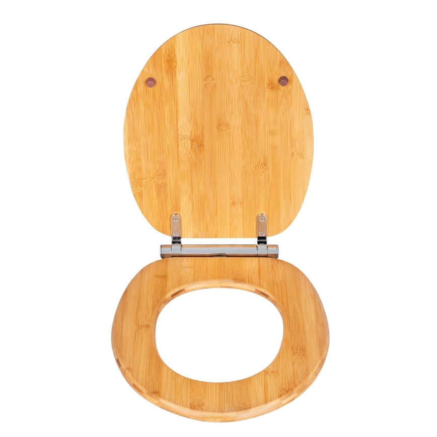 WENKO 25224100 - WC-Sitz BAMBOUSA 34,5x40,5 cm braun/silber