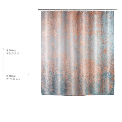 WENKO 25239100 - Duschvorhang AGATE 180 x 200 cm, mehrfarbig