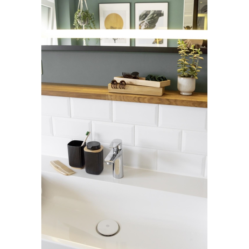 WENKO 25297100 - Zahnbürstenbecher ROTELLO 8,5x11 cm schwarz/braun