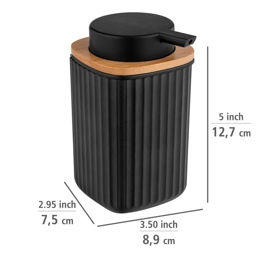 WENKO 25298100 - Seifenspender ROTELLO 8,9 x 12,7 cm schwarz/braun