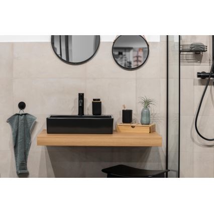 WENKO 25298100 - Seifenspender ROTELLO 8,9 x 12,7 cm schwarz/braun