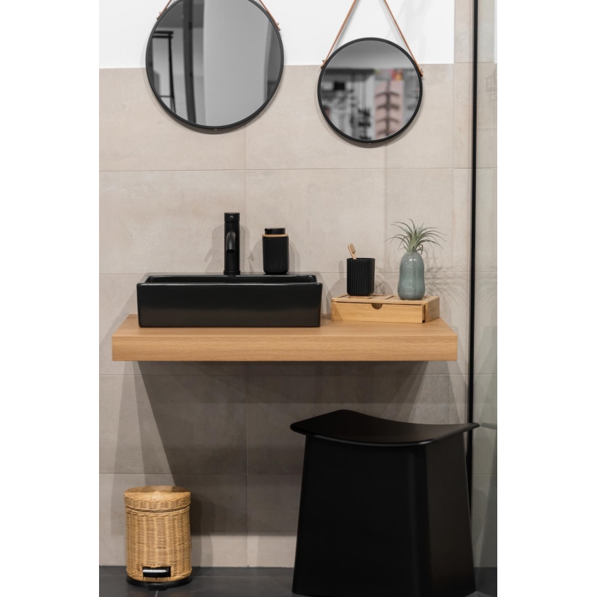 WENKO 25298100 - Seifenspender ROTELLO 8,9 x 12,7 cm schwarz/braun