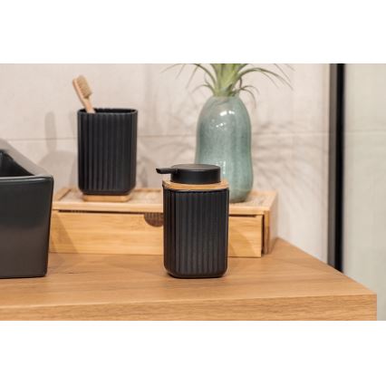 WENKO 25298100 - Seifenspender ROTELLO 8,9 x 12,7 cm schwarz/braun