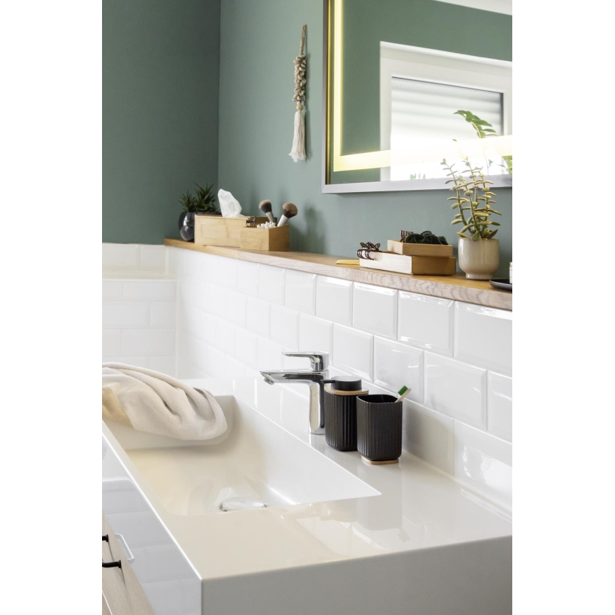 WENKO 25298100 - Seifenspender ROTELLO 8,9 x 12,7 cm schwarz/braun