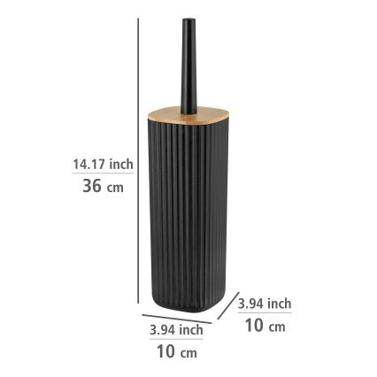 WENKO 25304100 - WC-Set ROTELLO 10x36 cm schwarz/braun