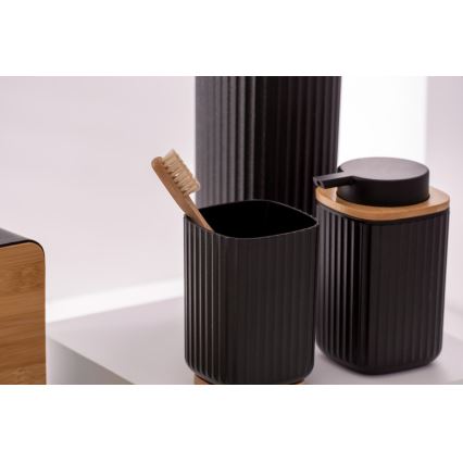 WENKO 25304100 - WC-Set ROTELLO 10x36 cm schwarz/braun