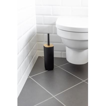 WENKO 25304100 - WC-Set ROTELLO 10x36 cm schwarz/braun
