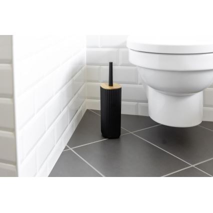WENKO 25304100 - WC-Set ROTELLO 10x36 cm schwarz/braun
