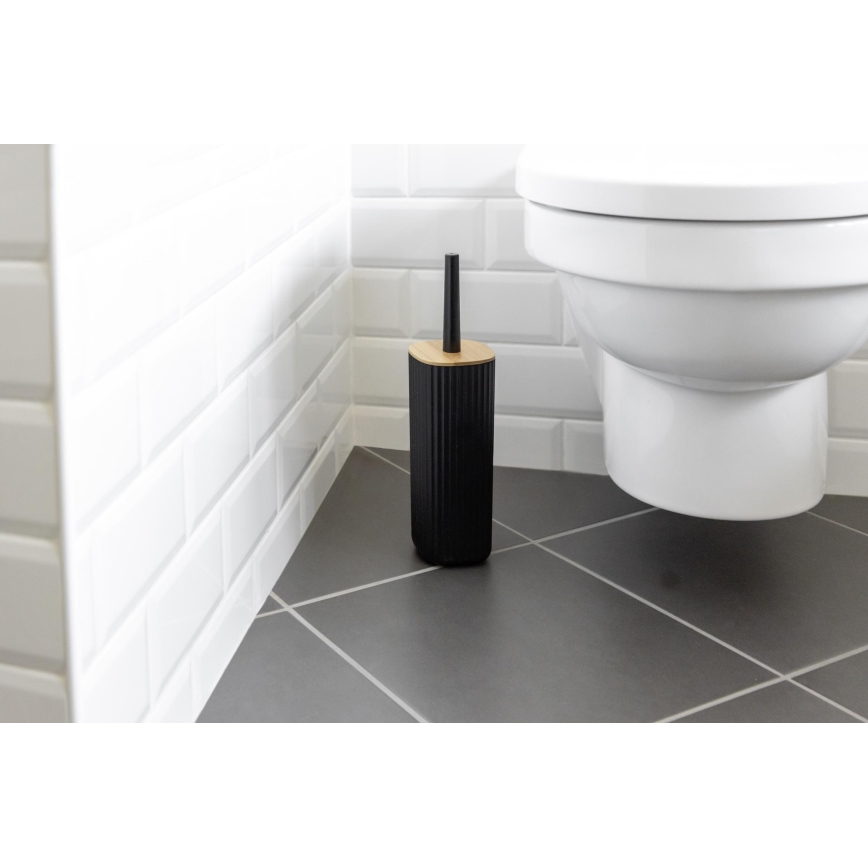 WENKO 25304100 - WC-Set ROTELLO 10x36 cm schwarz/braun