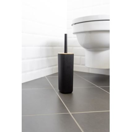 WENKO 25304100 - WC-Set ROTELLO 10x36 cm schwarz/braun