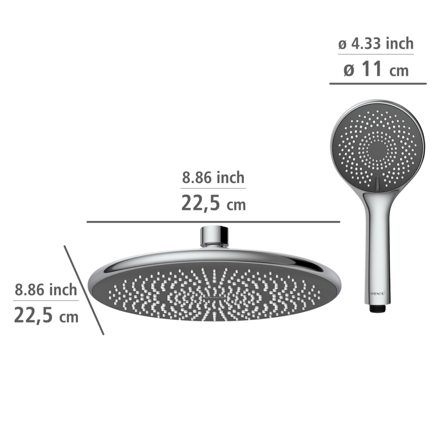 WENKO 25310100 - Duschset Wassersparsystem Edelstahl/glänzender Chrom