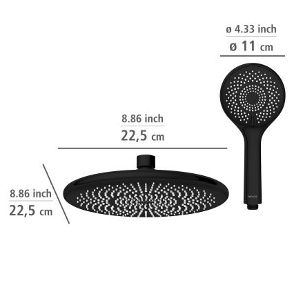 WENKO 25311100 - Duschset Wassersparsystem 120 cm schwarz
