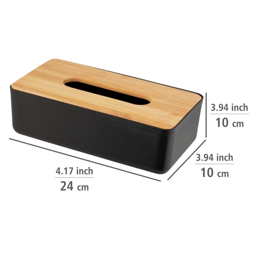 WENKO 25319100 - Kosmetikbox ROTELLO 24x12,7 cm schwarz/braun