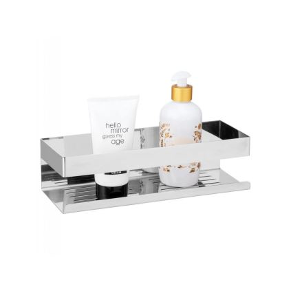 WENKO 25413100-Ablage TURBO-LOC GENOVA SHINE 30x10,5 cm silber