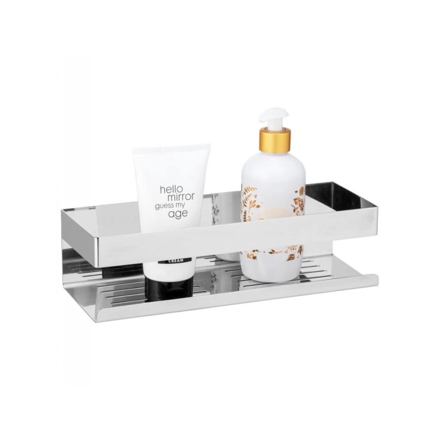 WENKO 25413100-Ablage TURBO-LOC GENOVA SHINE 30x10,5 cm silber