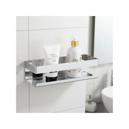 WENKO 25413100-Ablage TURBO-LOC GENOVA SHINE 30x10,5 cm silber