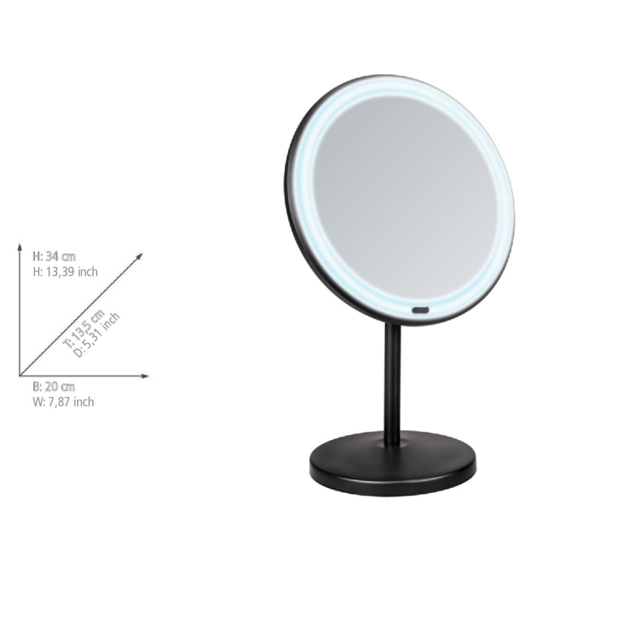 WENKO 25523100 - Spiegel ONNO 20x34 cm schwarz