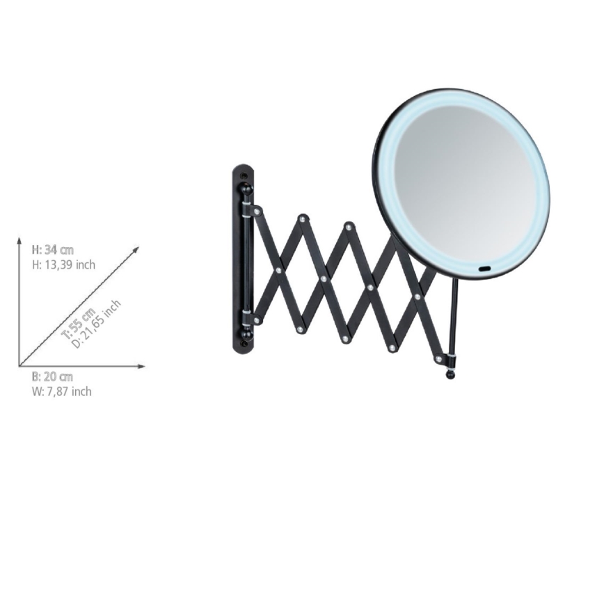 WENKO 25524100 - Spiegel BARONA 20x34 cm schwarz