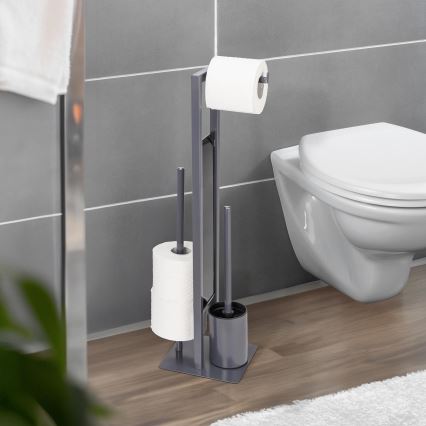 WENKO 25552100 - WC-Bürste RIVALTA 18x70 cm grau/schwarz