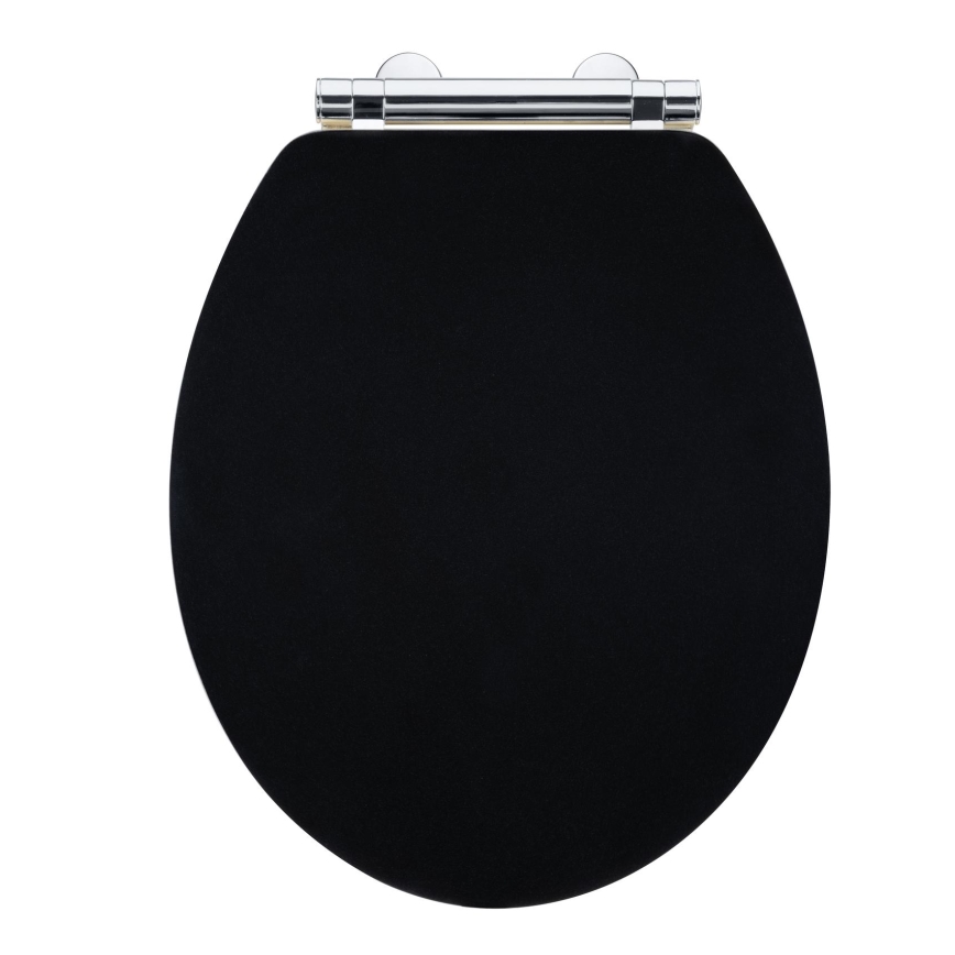 WENKO 25772100 - WC-Sitz BAMBUZA 37x44 cm schwarz/braun/hochglanzchrom