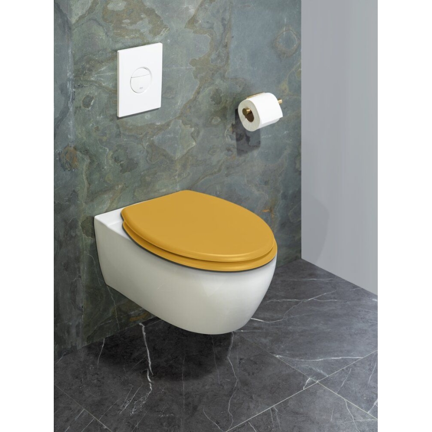 WENKO 25792100 - WC-Sitz PRIMA 37x41 cm gelb/silber