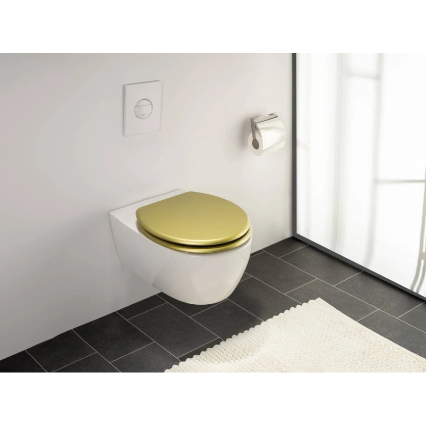 WENKO 26010100 - WC-Sitz ALDENO 37x41 cm gold/silber