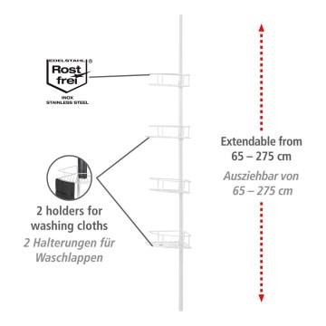 WENKO 26015100 - Eckablage DOLCEDO 31x230 cm Edelstahl/weiß