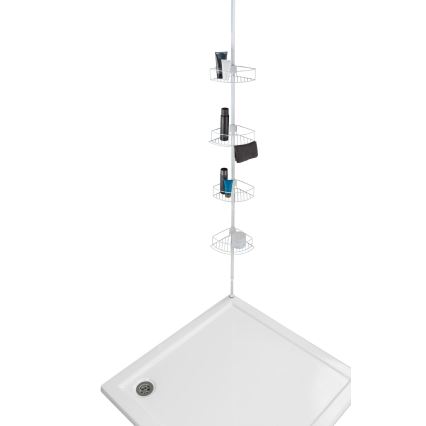 WENKO 26015100 - Eckablage DOLCEDO 31x230 cm Edelstahl/weiß