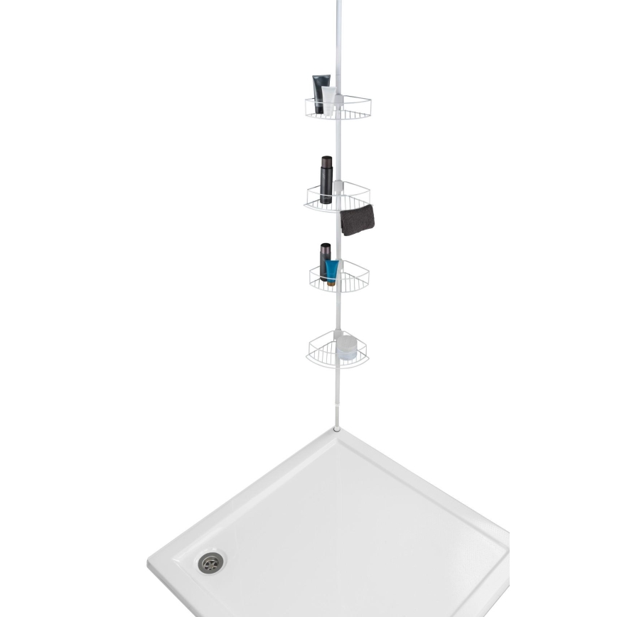 WENKO 26015100 - Eckablage DOLCEDO 31x230 cm Edelstahl/weiß