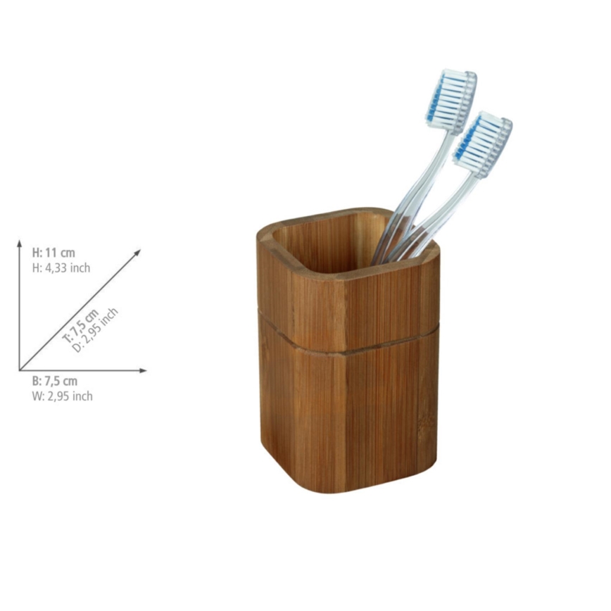 WENKO 26101100 - Zahnbürstenhalter SERRO 7,5x11 cm braun