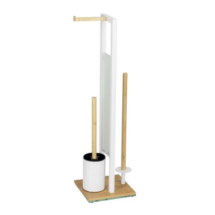 WENKO 26214100 - WC-Set RIVALTA 18x70 cm braun/weiß