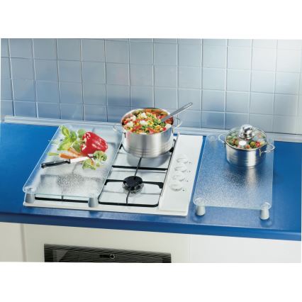 WENKO 2712663100 - Abdeckplatte 30x52 cm transparent/grau